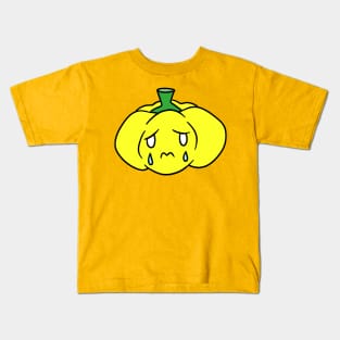 Sad Crying Yellow Bell Pepper Kids T-Shirt